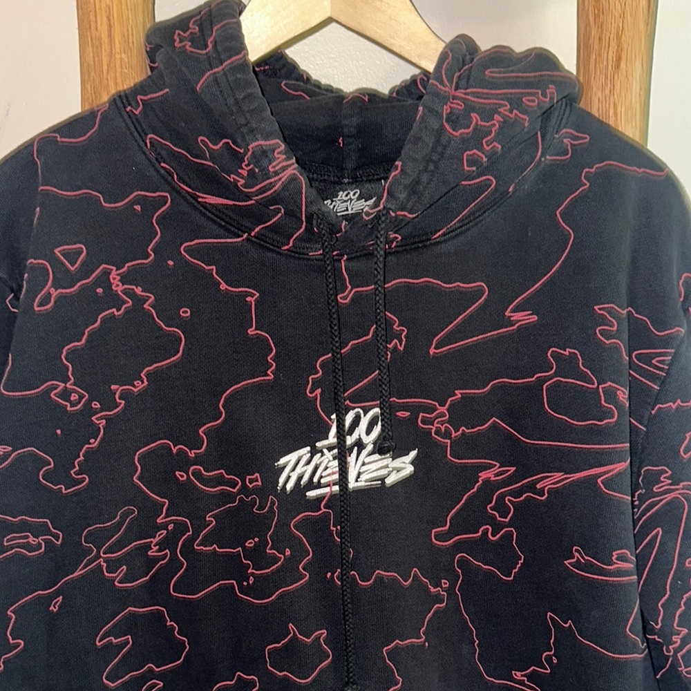 100 Thieves Red Black Camo Hoodie